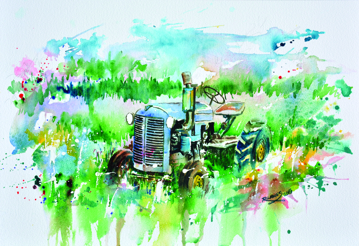 Abandoned Blue Tractor