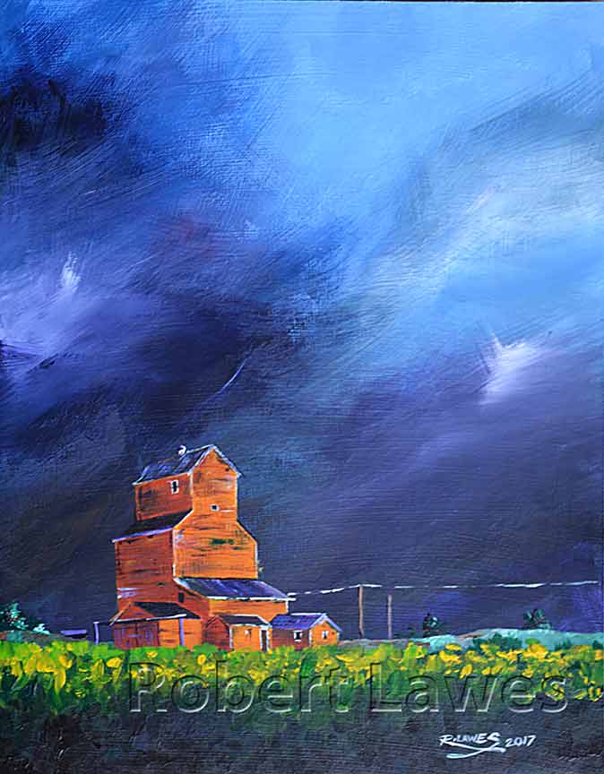 Grain Elevator Under A Darkening Sky