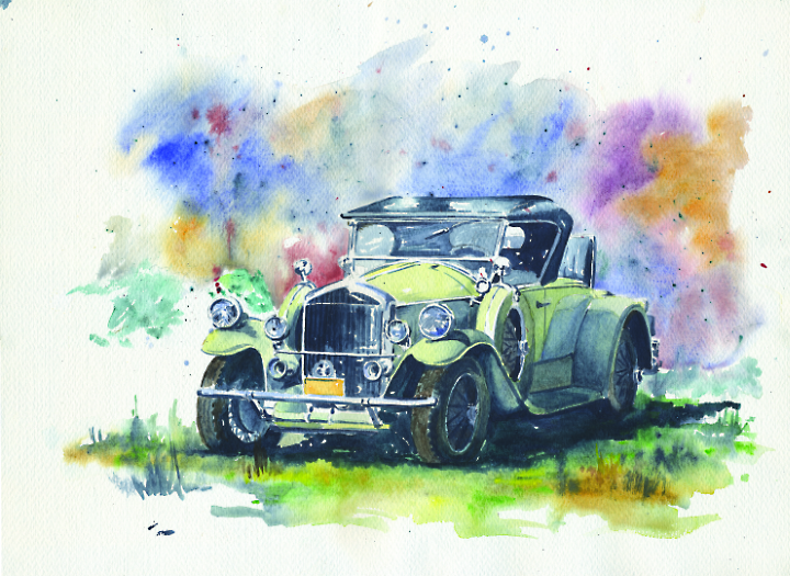 Vintage Car Watercolour